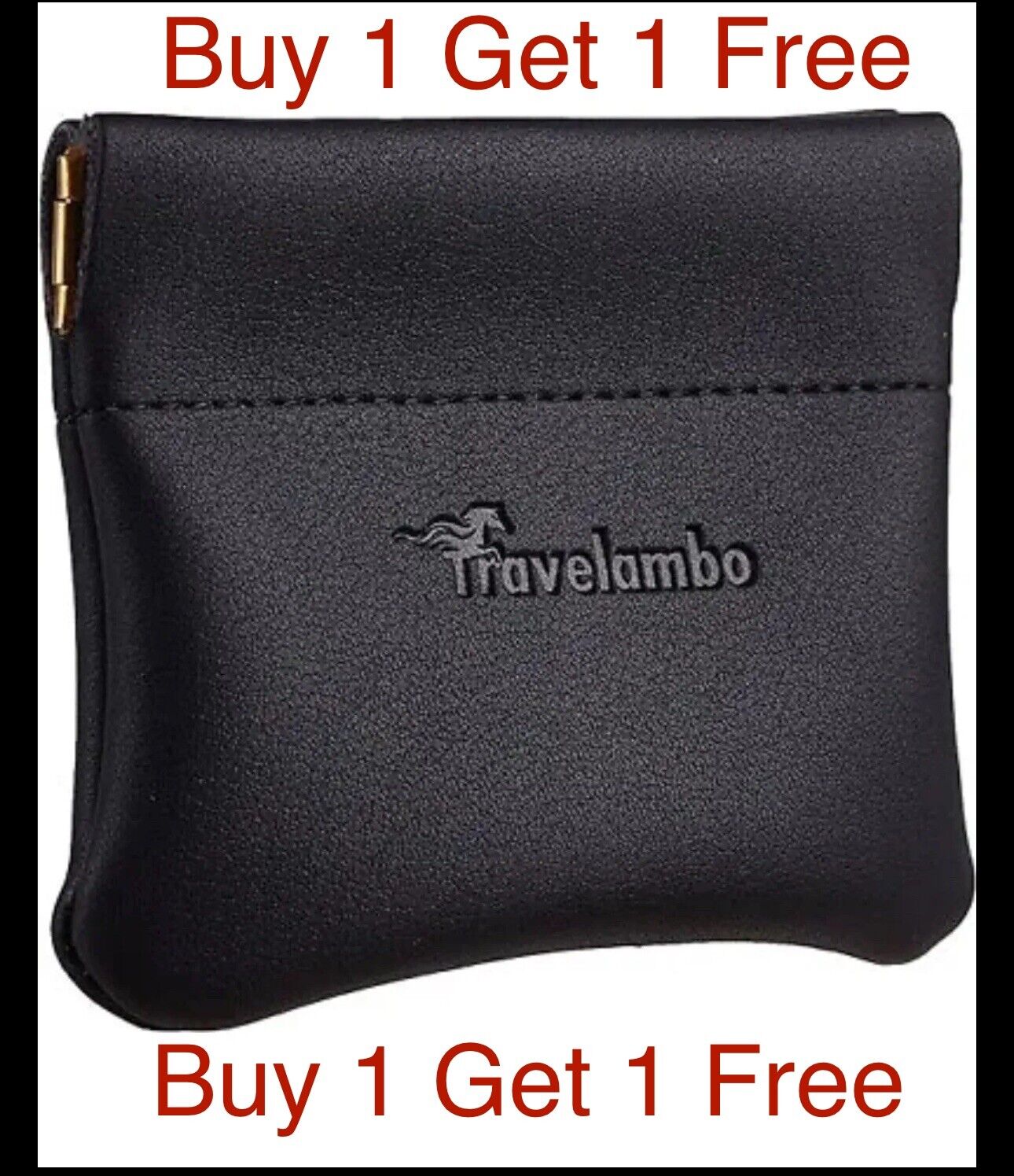 Travelambo Leather Squeeze Coin Purse Pouch Change Holder For Men & Women BOGO