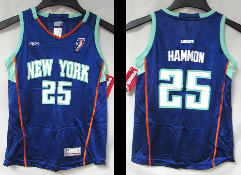 New York Liberty Becky Hammon #25 Youth Size S (4) or L (6X) Jersey C1 5535