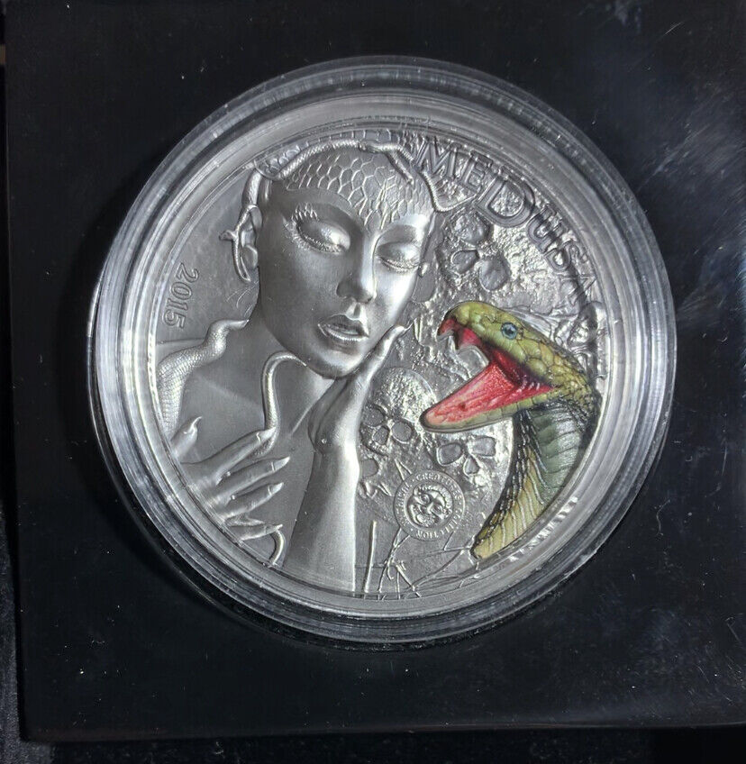 Medusa 2015 Palau 2 oz Silver Coin $10 Dollars Mythical Creatures