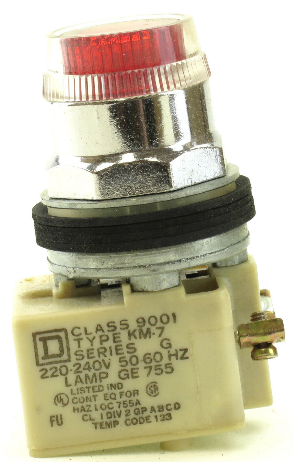 Square D 9001K1L7R Red Indicator Lamp Light 220-240V 50-60Hz Type KM-7 Series G