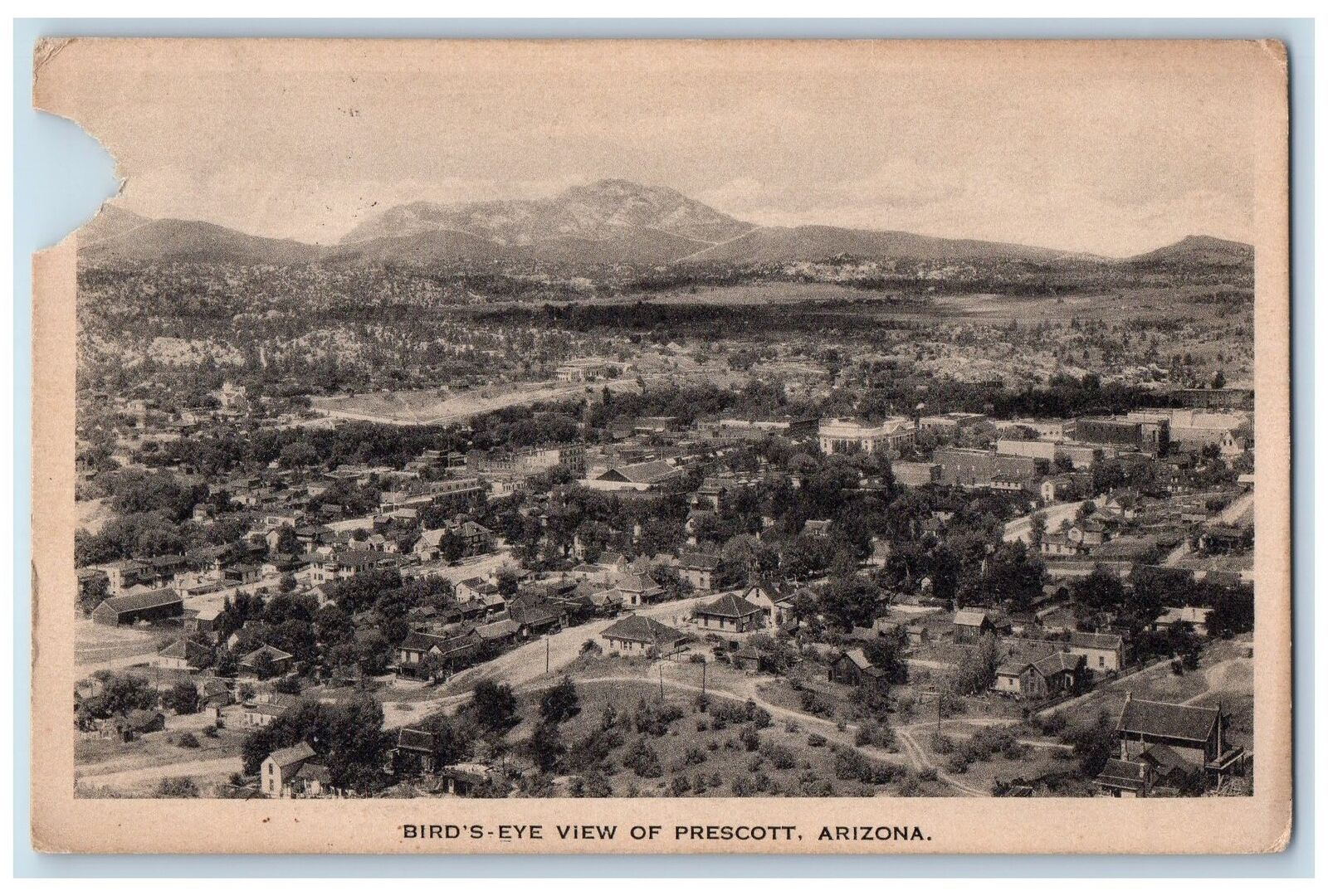 1924 Bird's Eye View Of Prescott Mountain Arizona AZ Posted Vintage Postcard