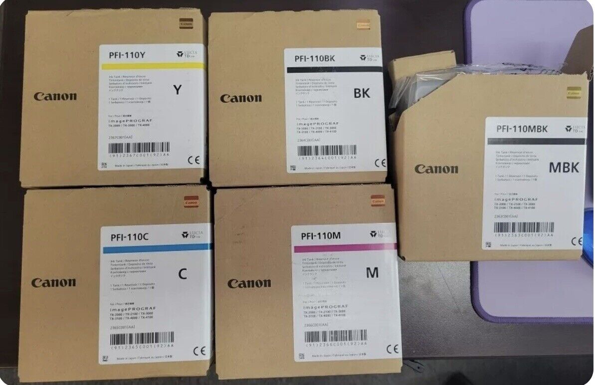 Canon PFI-110 Full Set 160ml All Brand New (One Open Box)