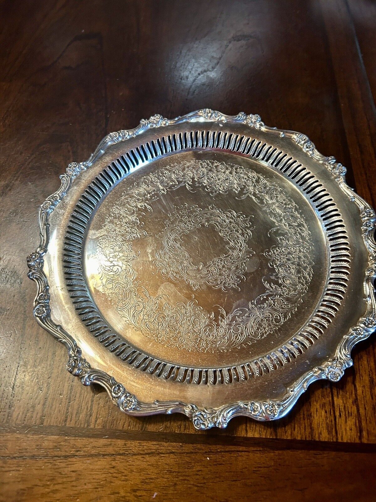 Vtg Webster Wilcox International Silver Plate 73073 Reticulated Tray