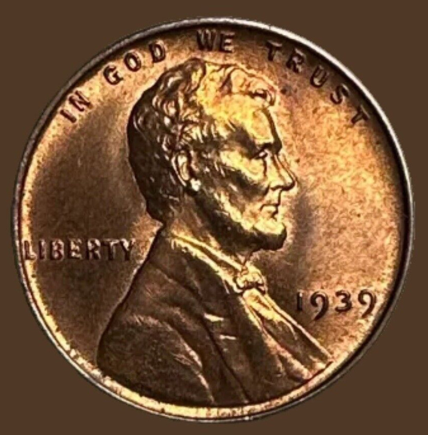 1939 1C Lincoln Cent WHEAT PENNY 7013N AU Condition Fantastic Tone