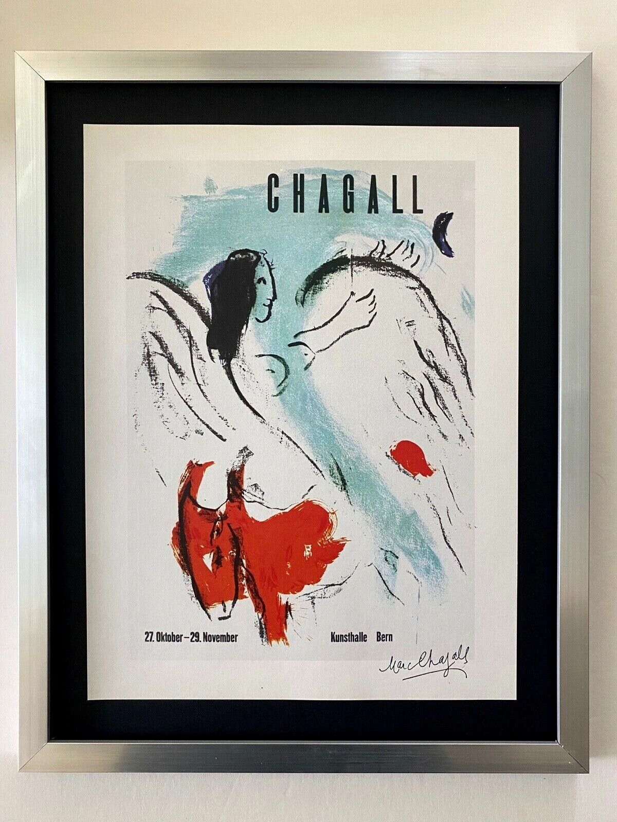 MARC CHAGALL | 3 ORIGINAL VINTAGE 1975 SIGNED PRINTS | MOUNTED IN 11X14 BOARD