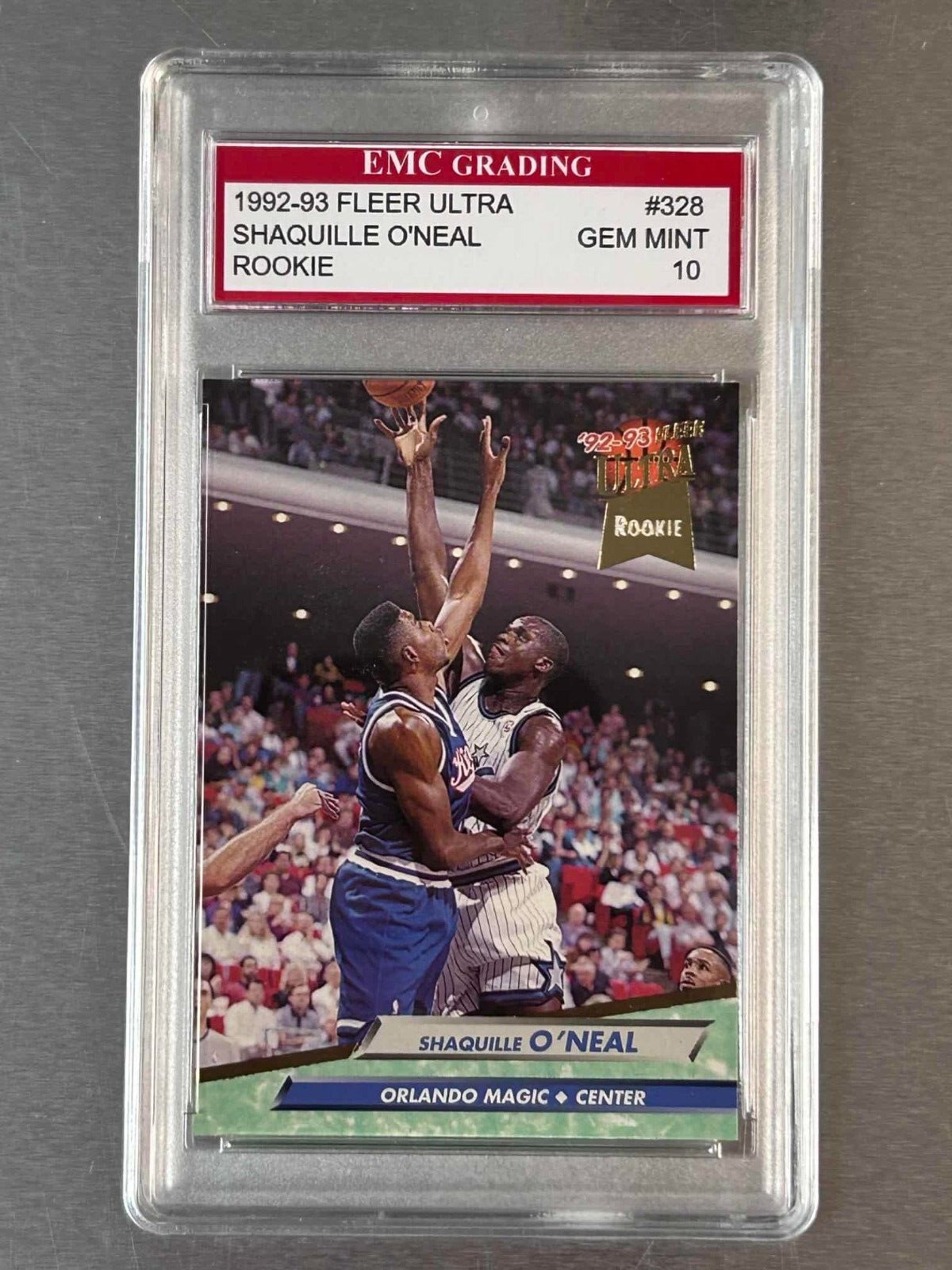 SHAQ SHAQUILLE O'NEAL 1992 ULTRA GRADED 10 RC ROOKIE BASKETBALL CARD #328
