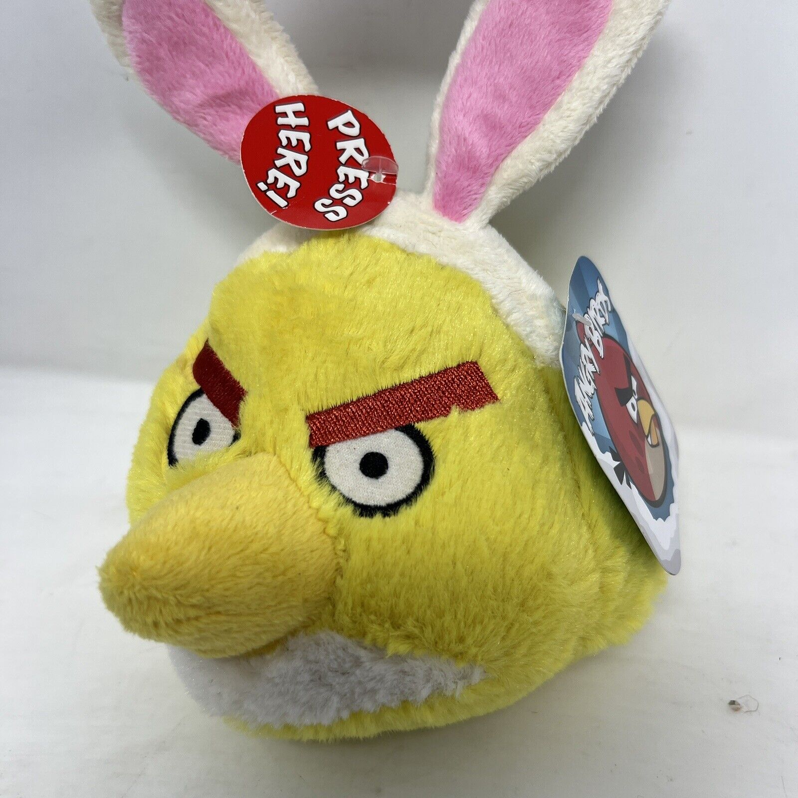 2011 Angry Birds Easter Bunny Ears Chuck Yellow Plush 8\