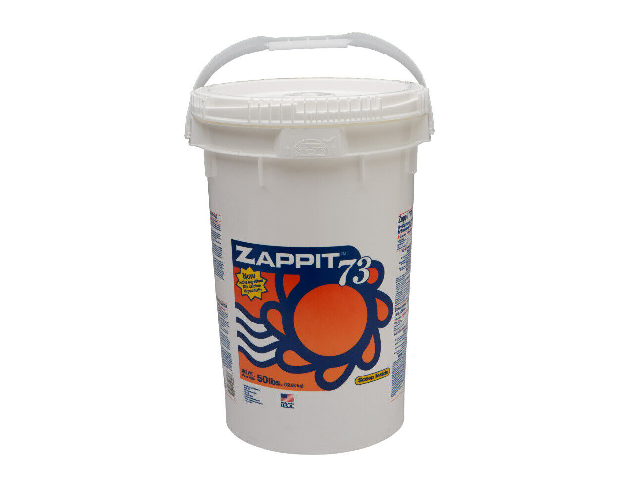 Zappit 73% Super Strength Pro Pool Shock 50 LB Bucket, 70% Available Chlorine