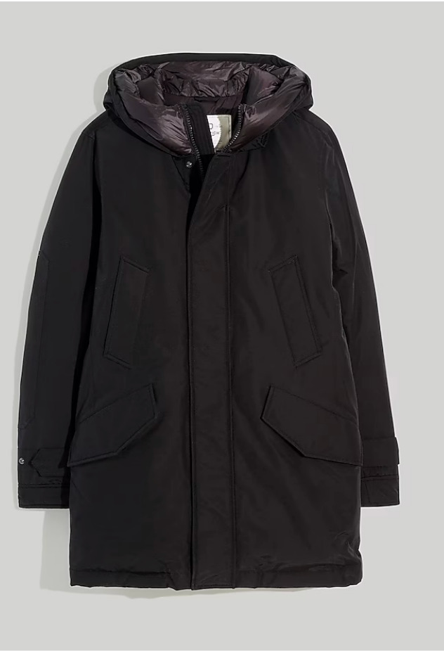 Madewell $885 Woolrich High Collar Polar Parka Black Size L NH834