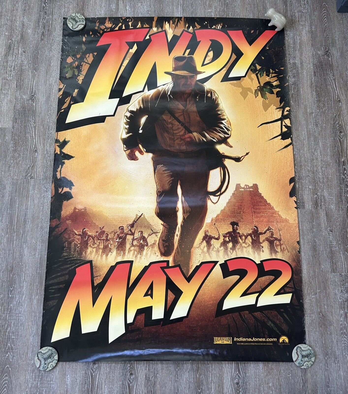 2008 Indiana Jones Kingdom of the Crystal Skull 4\' x 6\' Bus Shelter Movie Poster