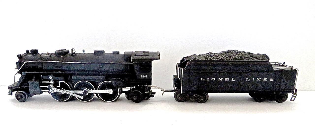 O Scale Lionel 2-6-2  224E Prewar Engine With 2224T Whistler Tender Very Clean