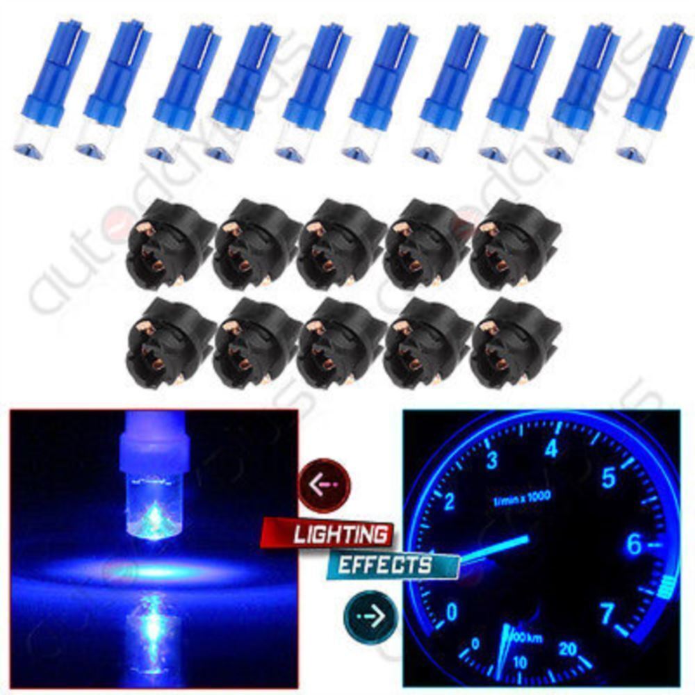 For Honda 10x Blue T5 74 Instrument Cluster Dash Led Light Bulbs w/Twist Socket