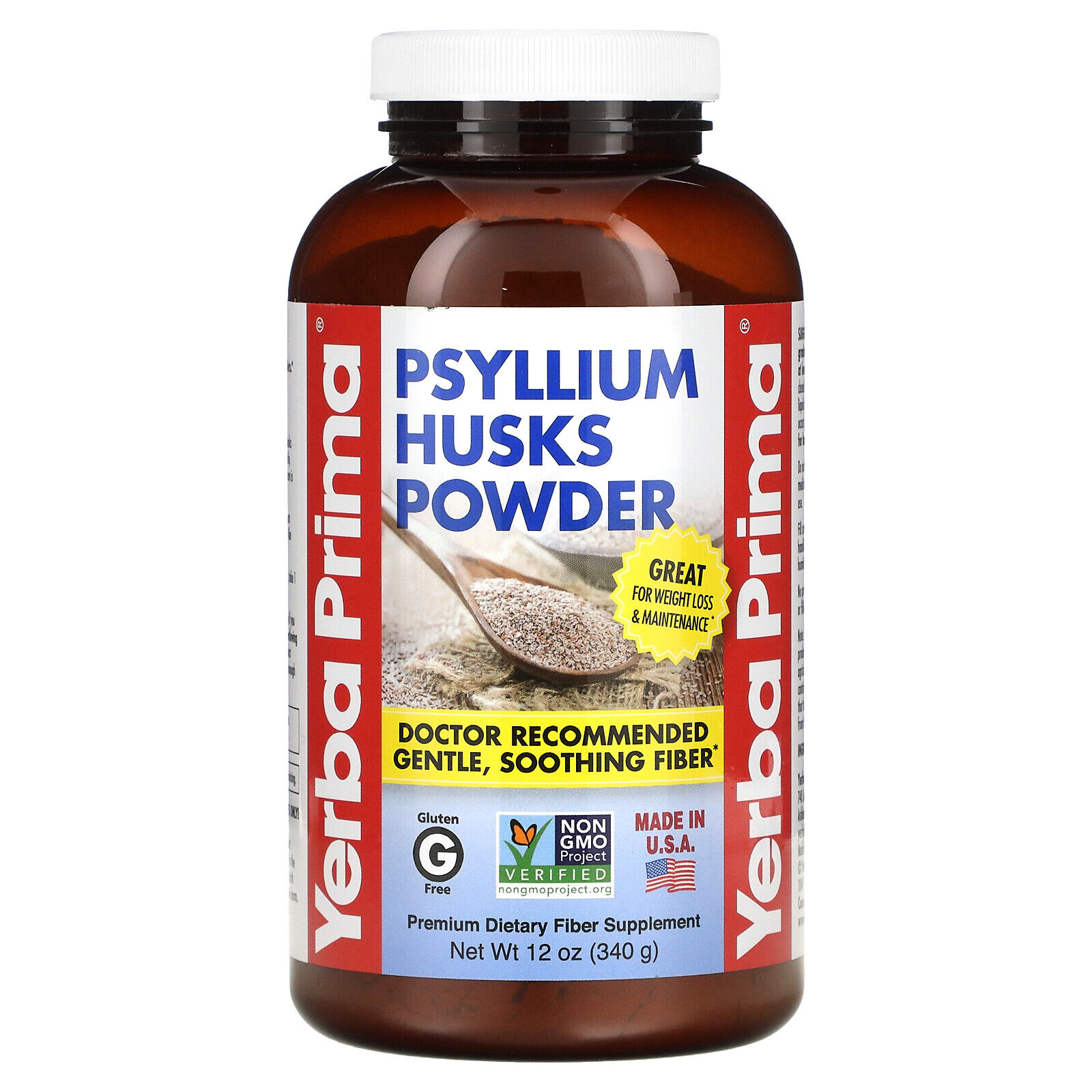 Yerba Prima Psyllium Husks Powder 12 oz 340 g Gluten-Free