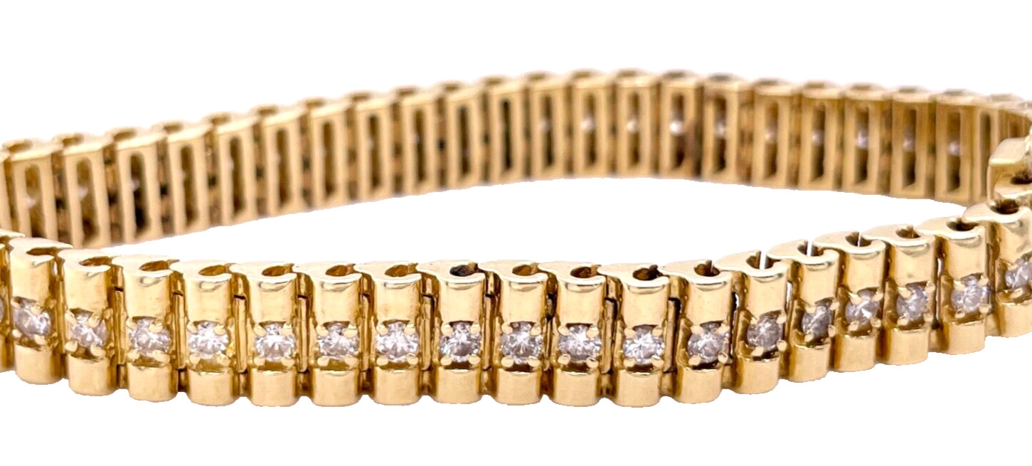 14K Yellow Gold Diamond Bracelet Estate