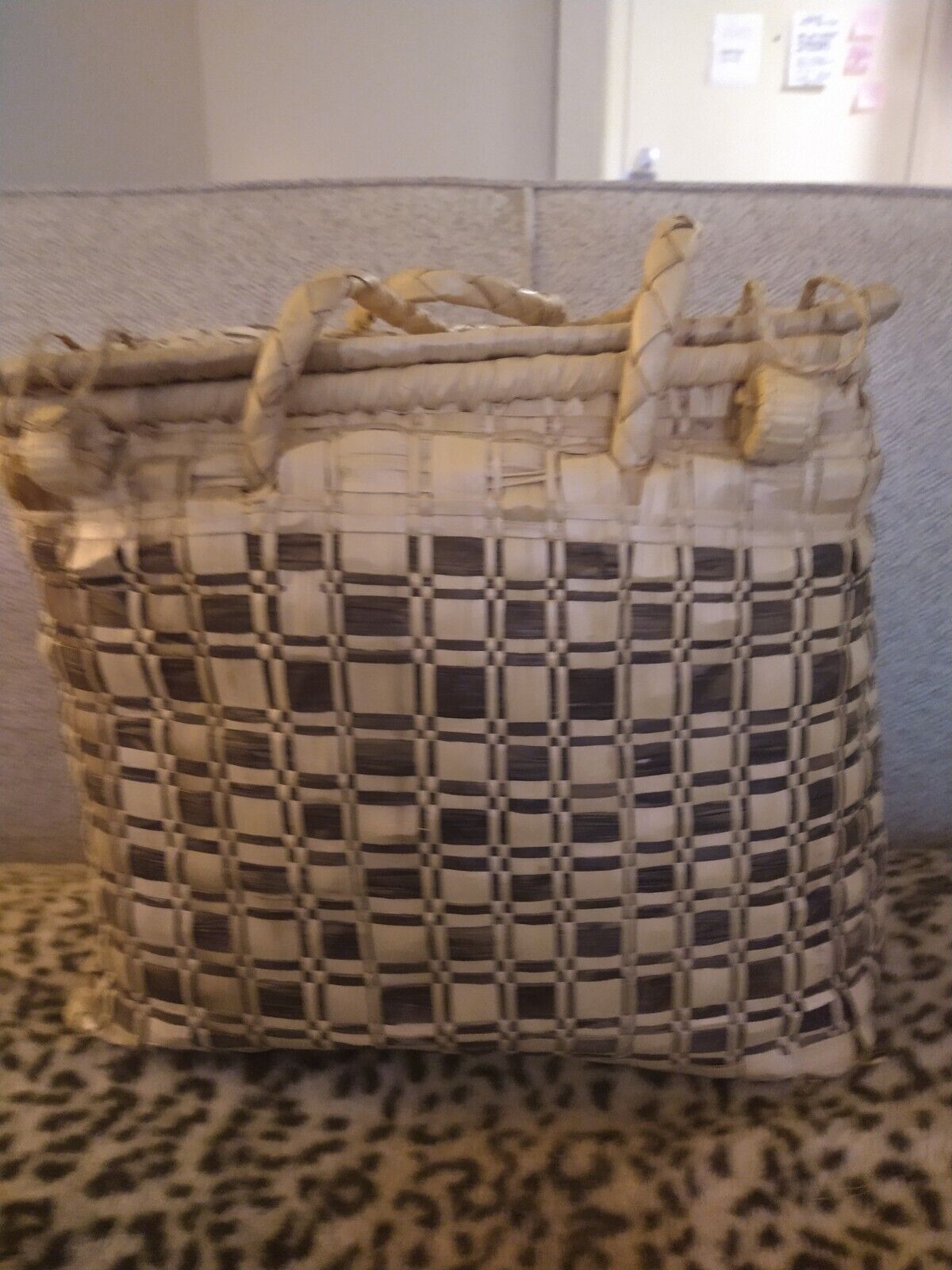 South Pacific Handwoven Basket Vintage