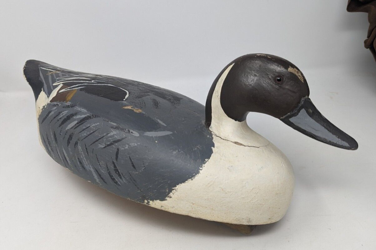 Vintage Wildfowler Wooden Duck Decoy Glass Eyes from Estate
