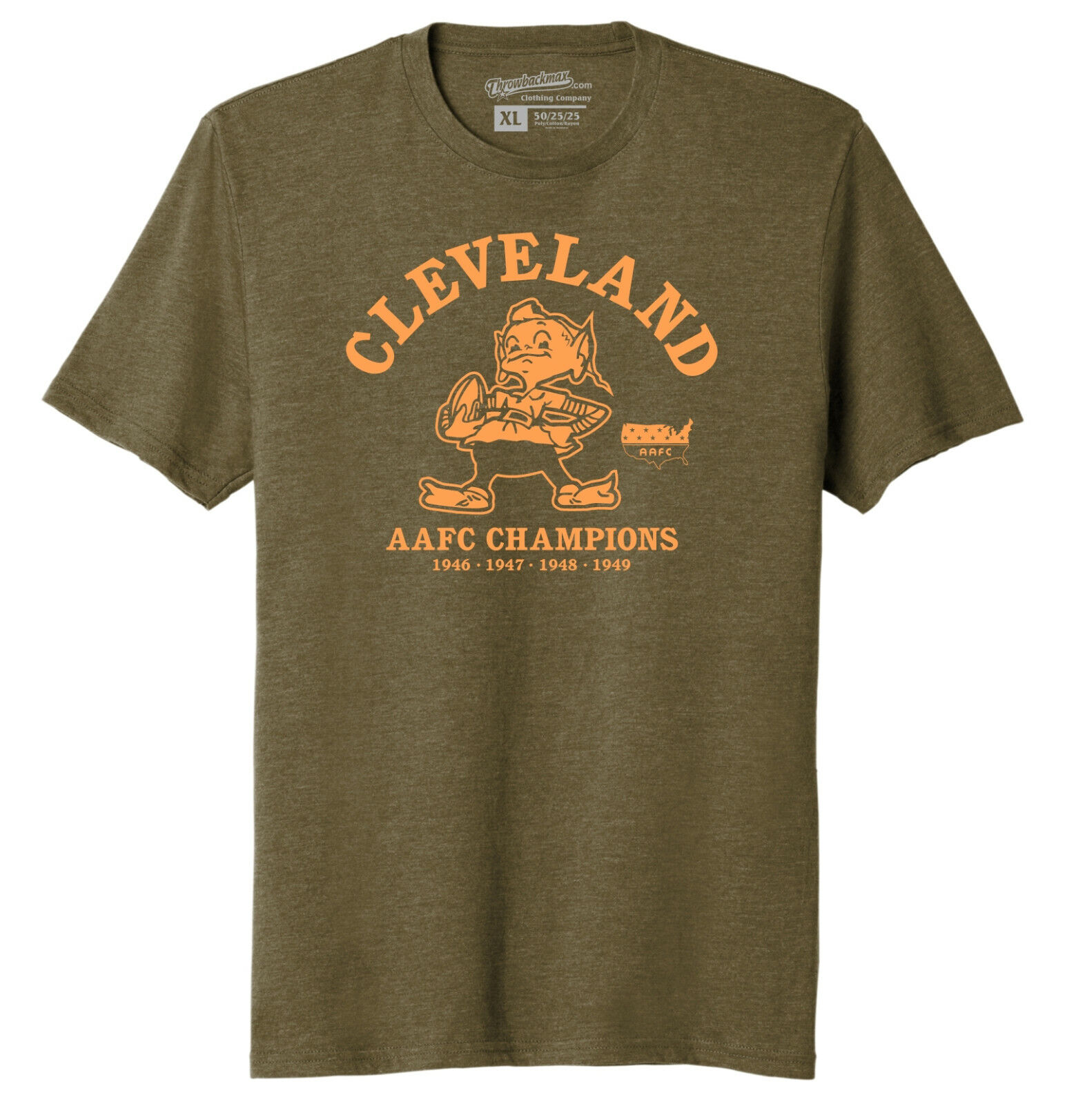Cleveland AAFC Champions Football TRI-BLEND Tee Shirt - Cleveland Browns