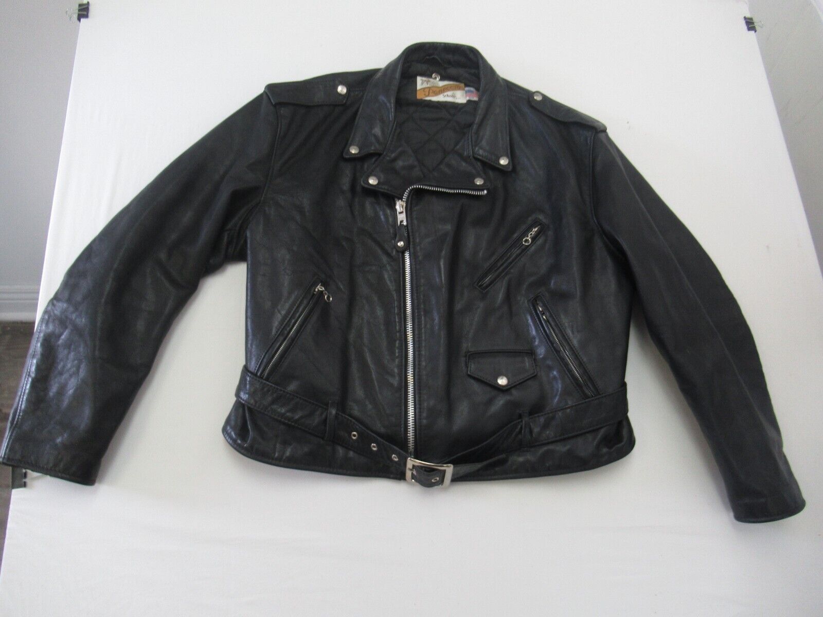RARE Vintage 80s Schott NYC Perfecto Leather Jacket Size 50 Made In USA