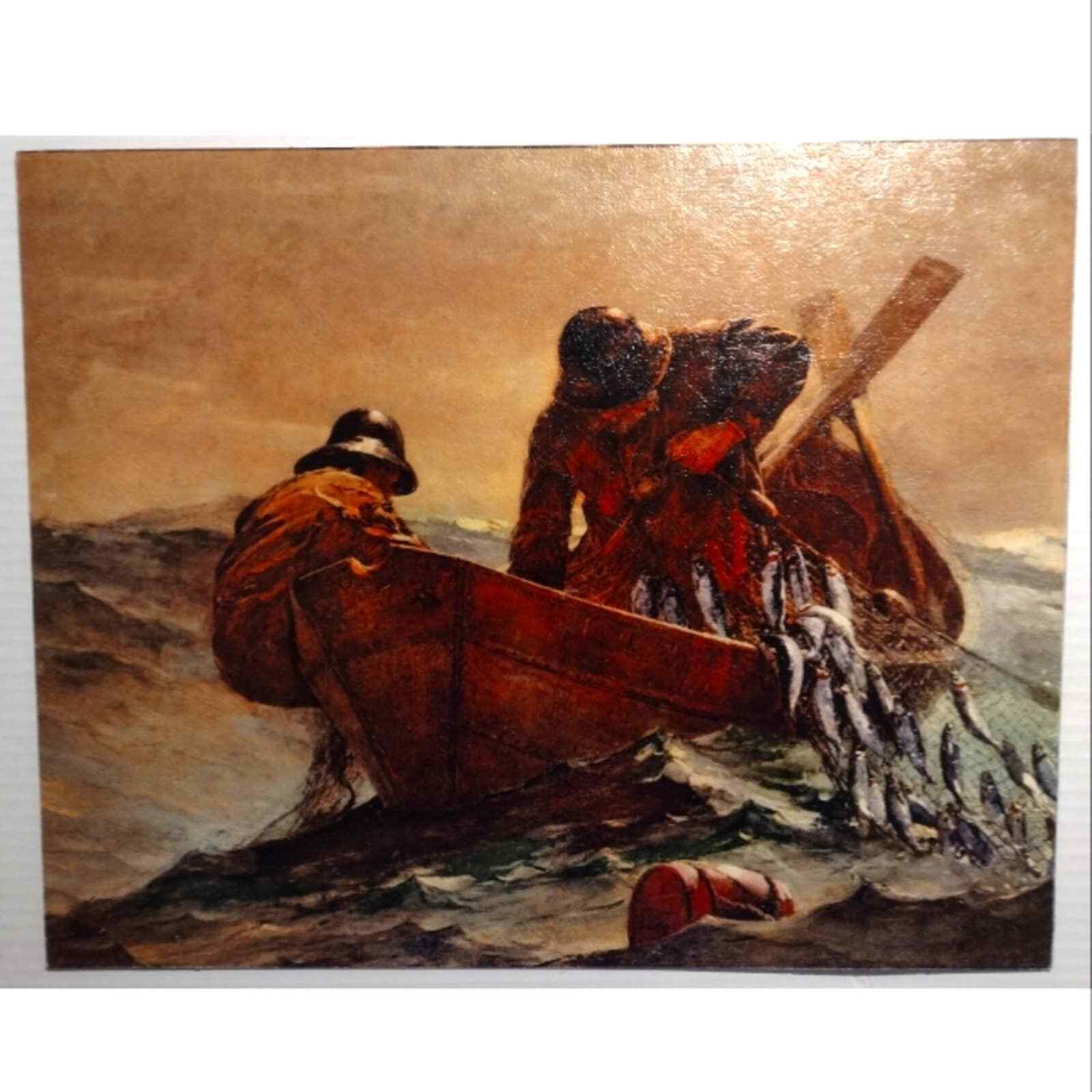Vintage Winslow Homer The Herring Net Lithograph 16x20 Victorian Impressionist
