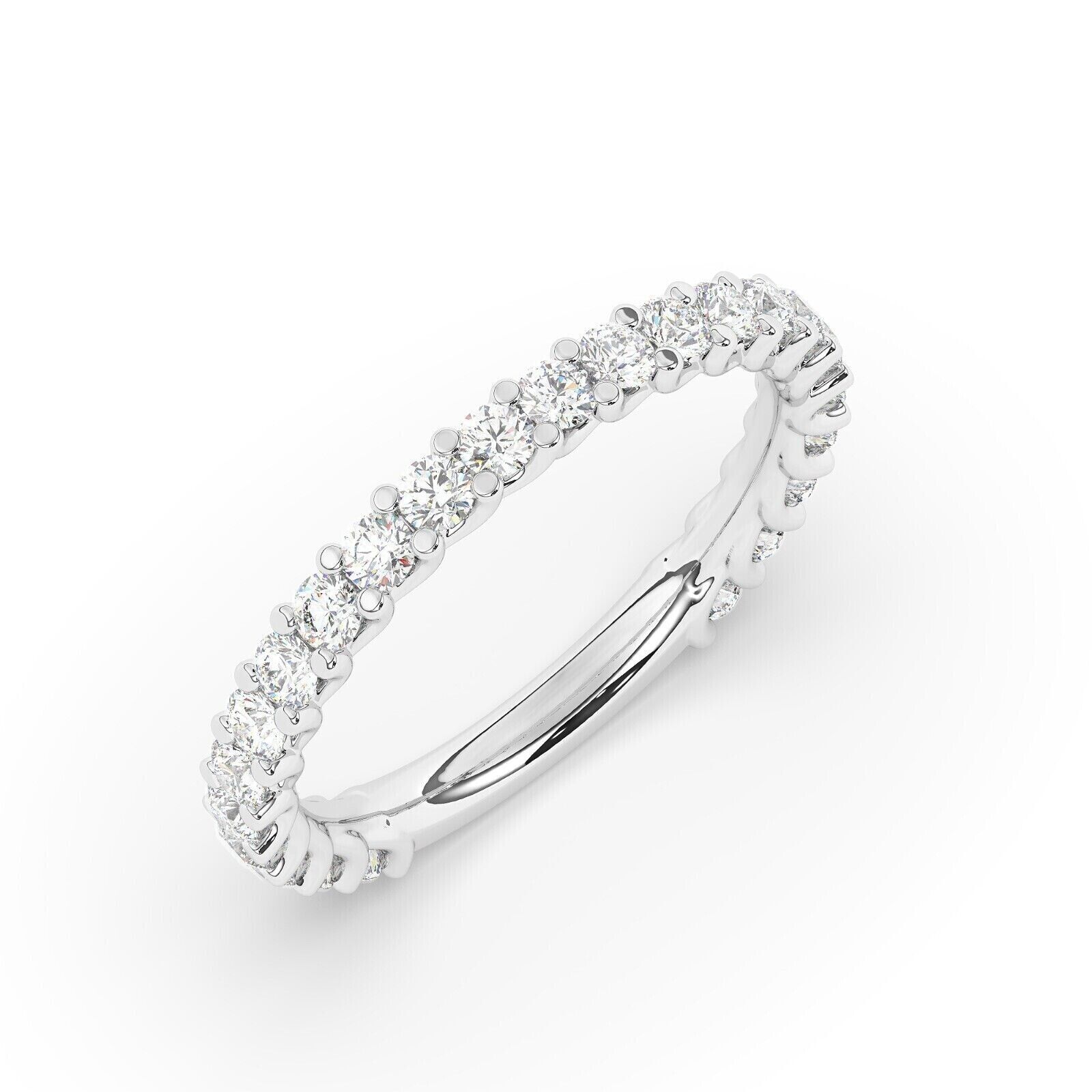 950 Platinum, E/VS, Lab-Grown Round Cut Diamond Eternity Ring