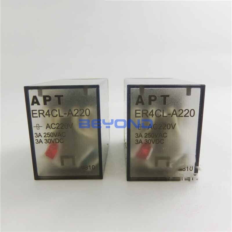 2PC NEW FOR APT Small Intermediate Control Relay ER4CL-A220 AC220V
