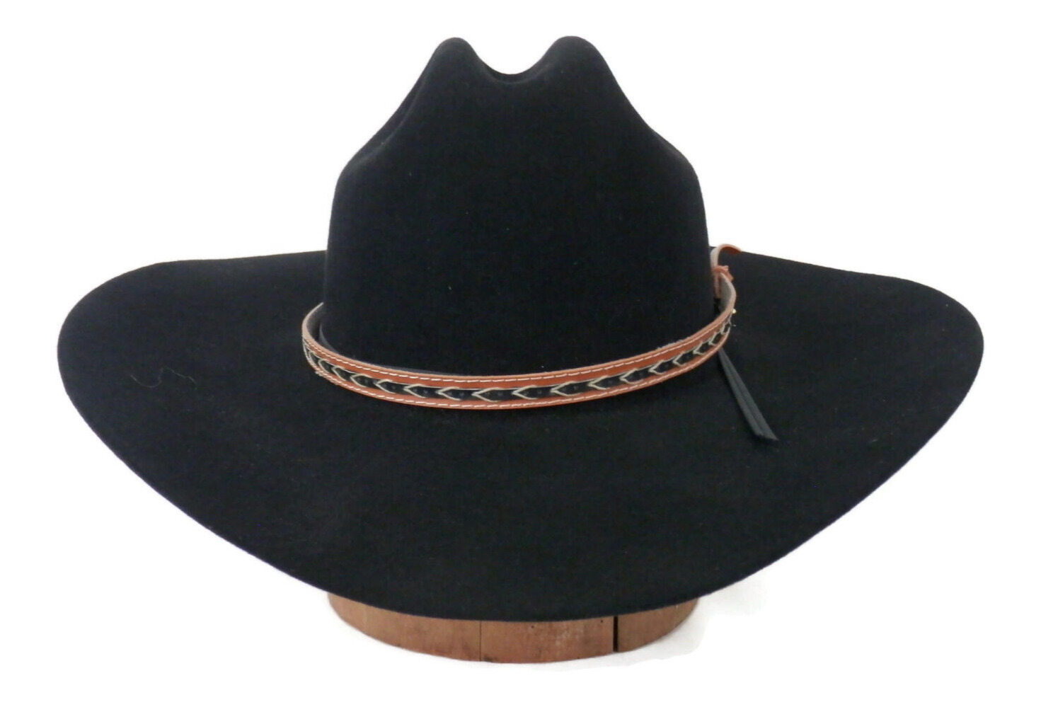Vintage Bailey Western Cowboy Hat  5X Black Beaver w/Original Box & Extra Band