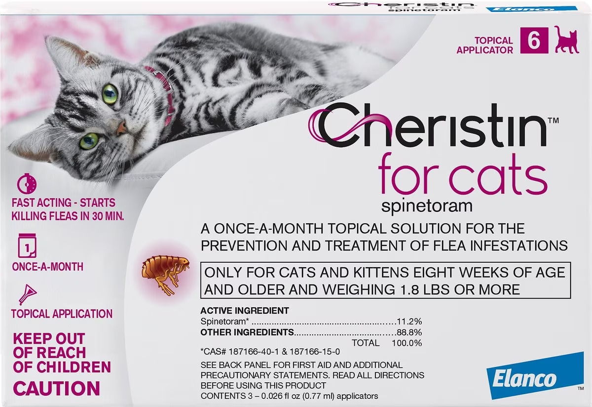 New Date Flea Spot Treatment for Cats, over 1.8 lbs,6 Doses (6-mos. supply)