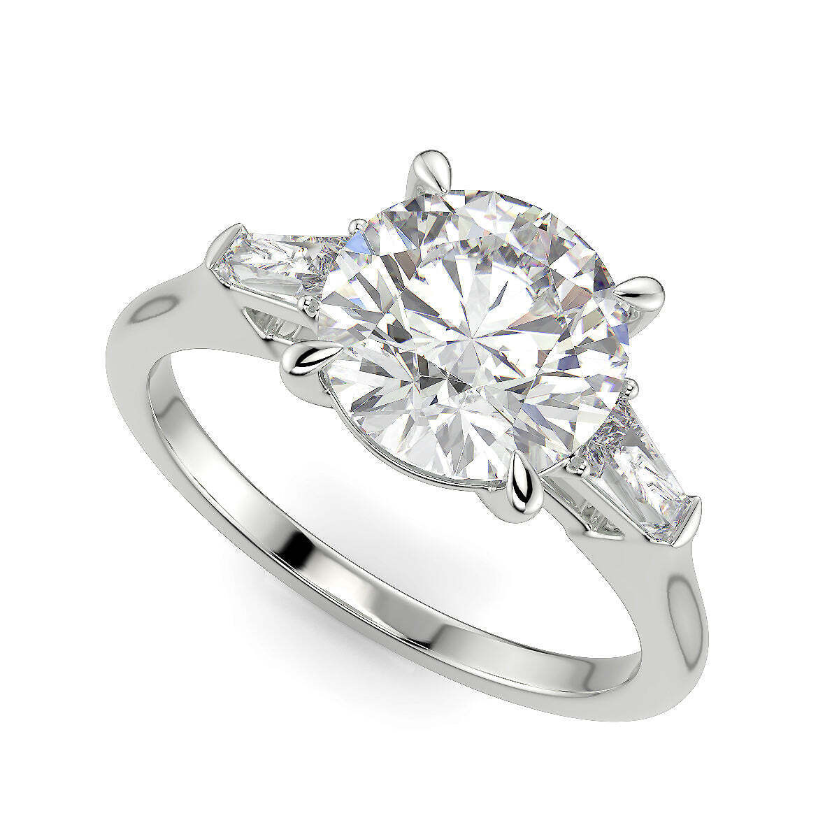 1.8 Ct Round Cut Lab Grown Diamond Engagement Ring VS2 E White Gold 14k