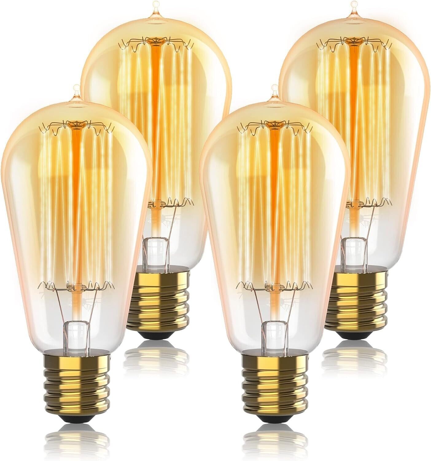Hudson Bulb Co. Warm White Vintage Dimmable Light Edison Bulbs Pack Of 4 NEW