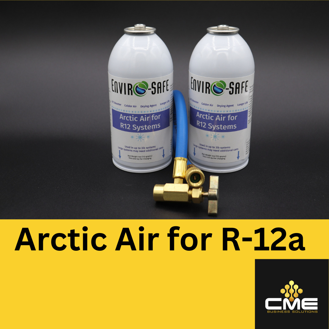 Envirosafe Arctic Air for R12, Auto AC Coolant Support, 2 cans & Brass hose