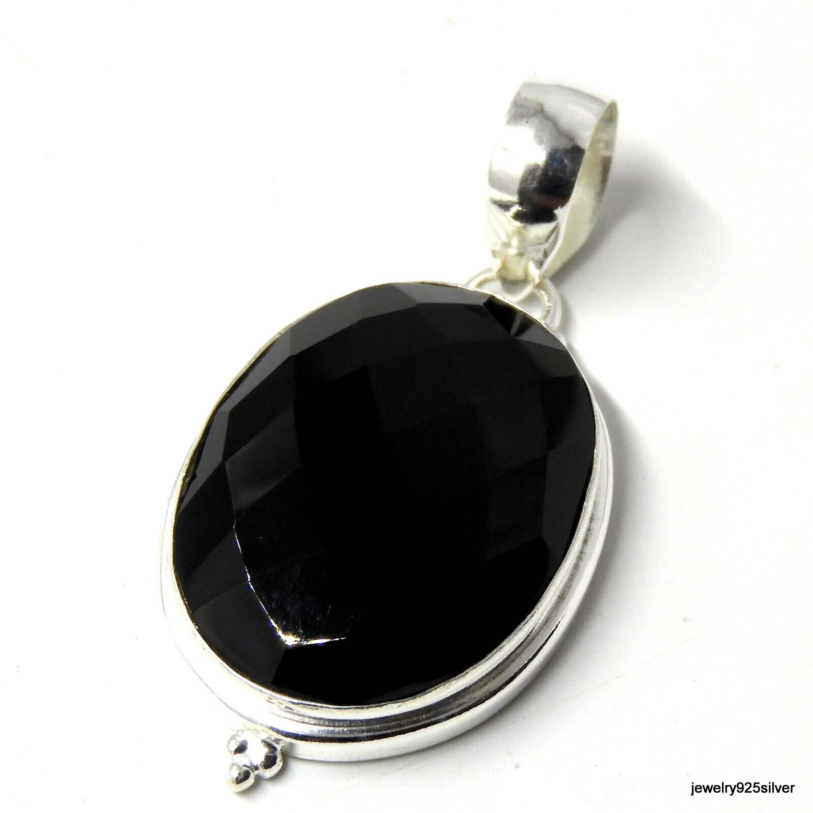 Black Onyx 925 sterling silver Handmade jewelry Pendent 10 Gm-A22