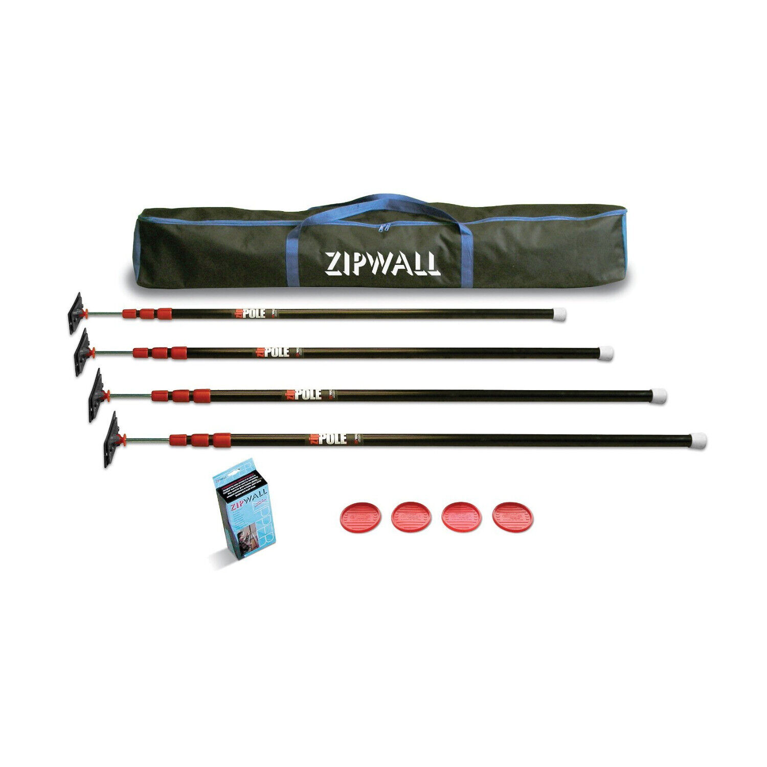 Zipwall 10 10 Feet ZipPole Set for Dust Barrier System  4 Pack
