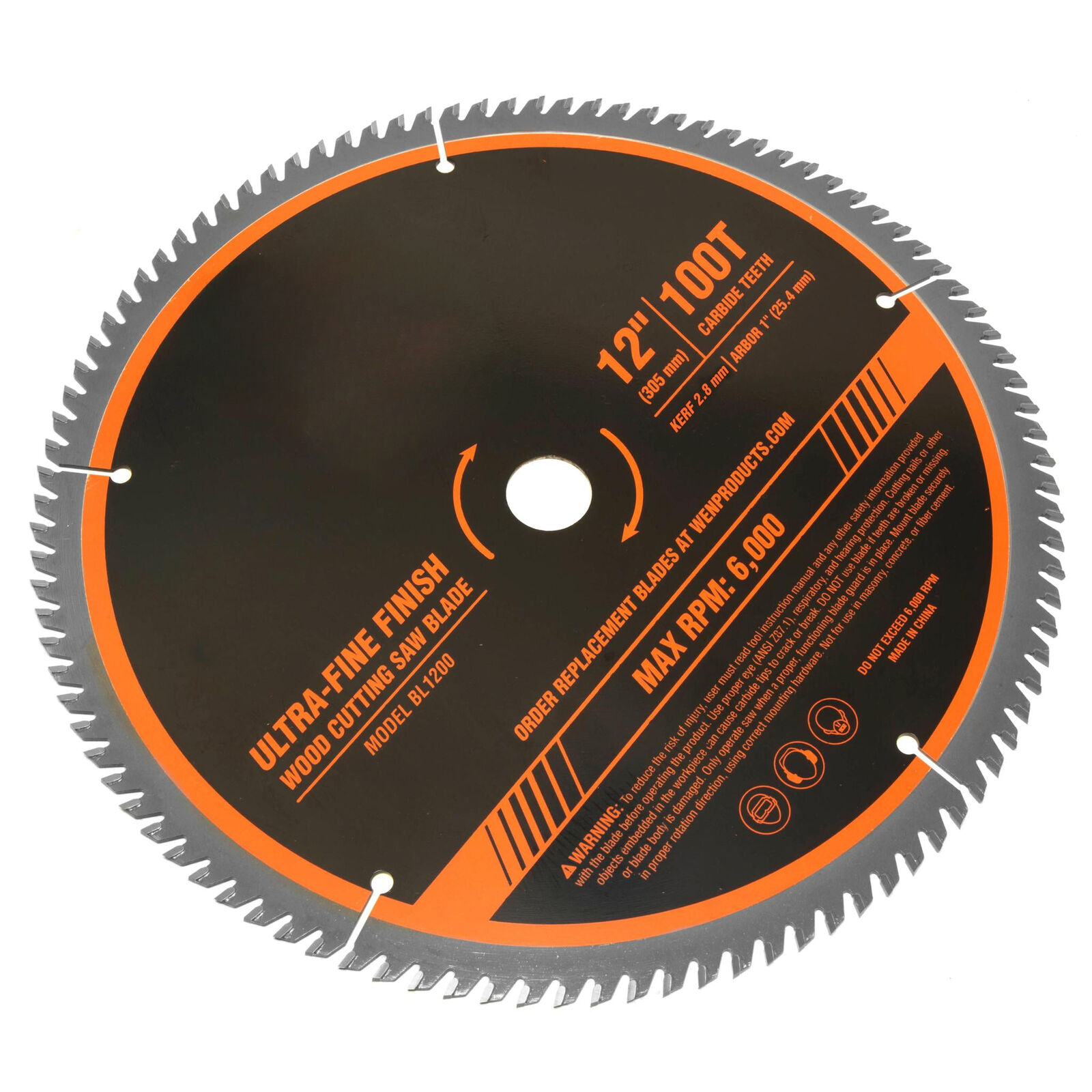 12-Inch 100-Tooth Professional Woodworking Saw Blade for Miter Saws