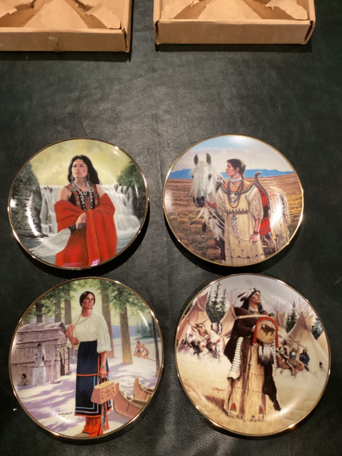 Noble American Indian Women Plate Collection (4)