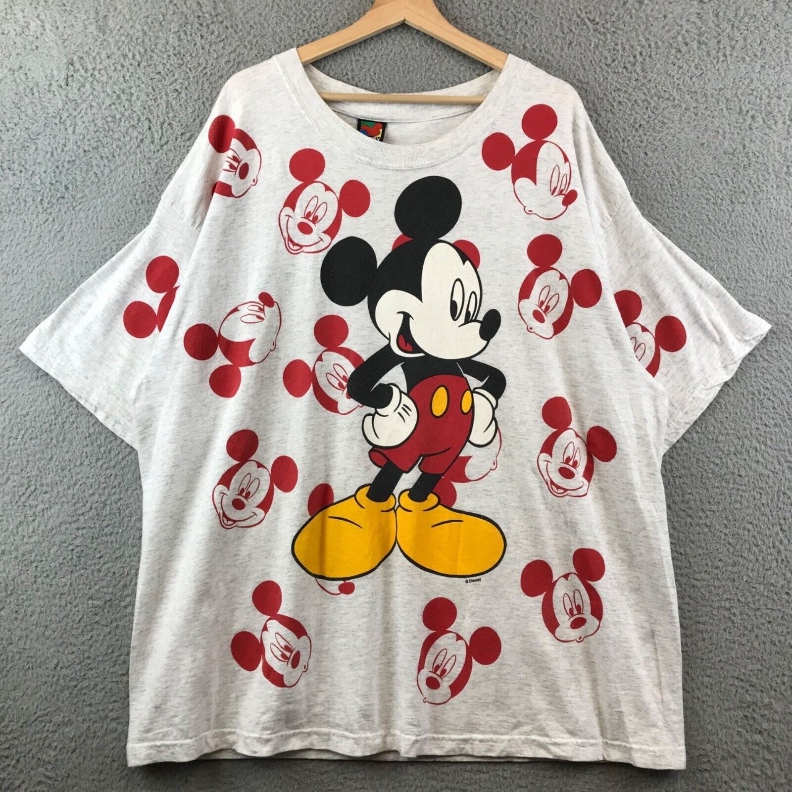 Vintage Mickey Unlimited White T shirt Mickey Mouse All Over Print size 2X
