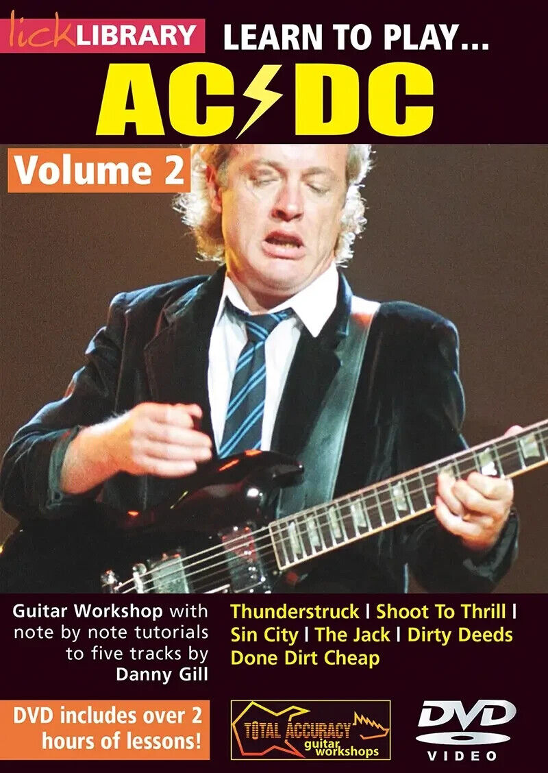 Lick Library LEARN TO PLAY AC⚡️DC Angus Young Volume 2 Guitar Lessons Video DVD