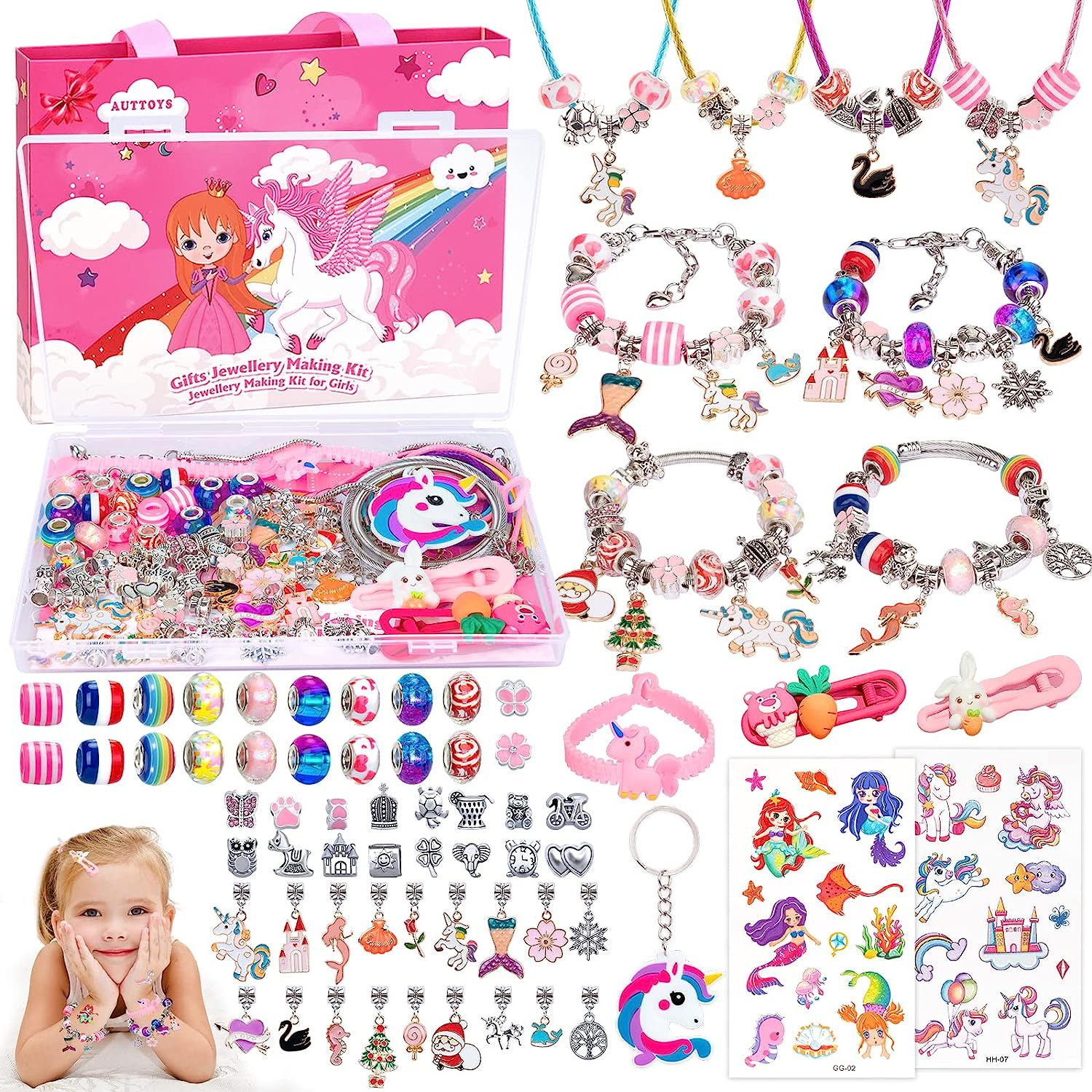 Bracelet Making Kit for Girls, Unicorns Gifts for Girls, Arts and Crafts