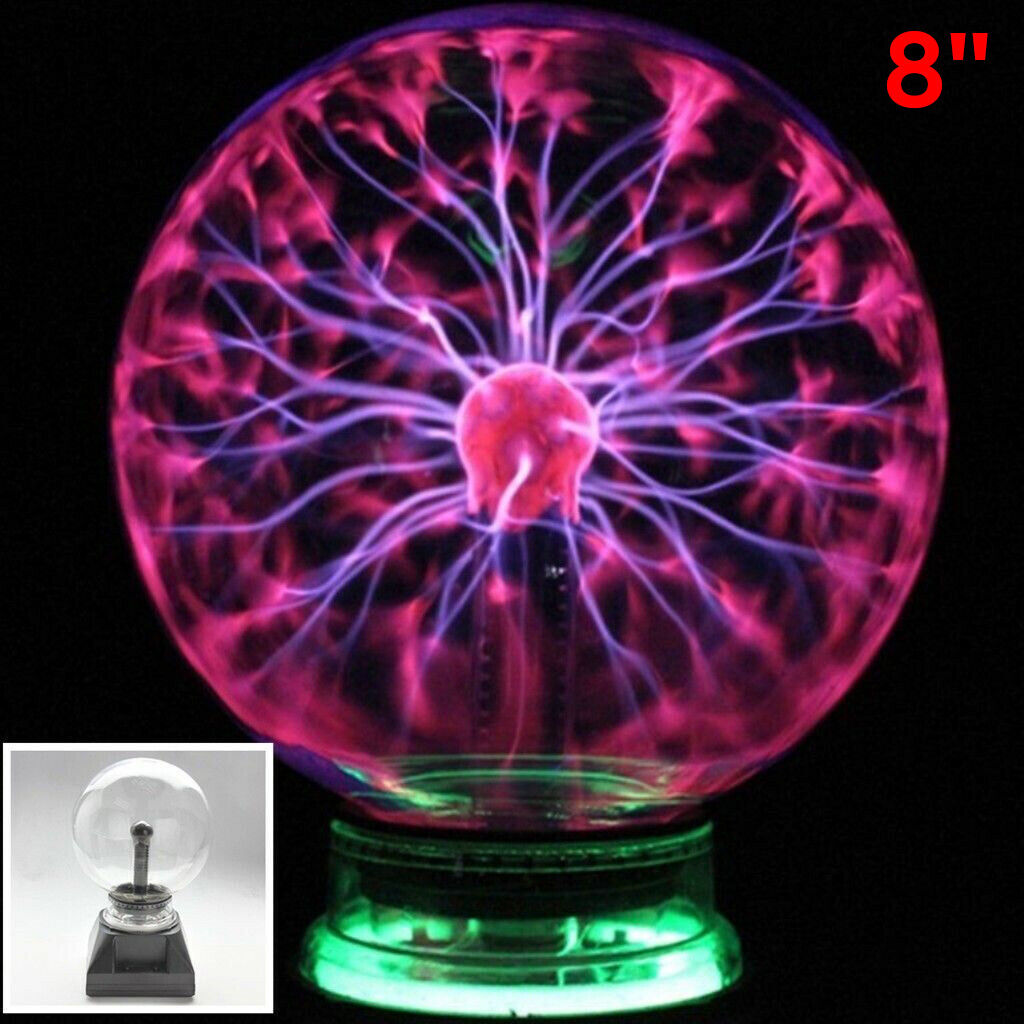 8in Plasma Ball Touch Activated Magic Globe Orb Table Lamp Sphere Nebula Light