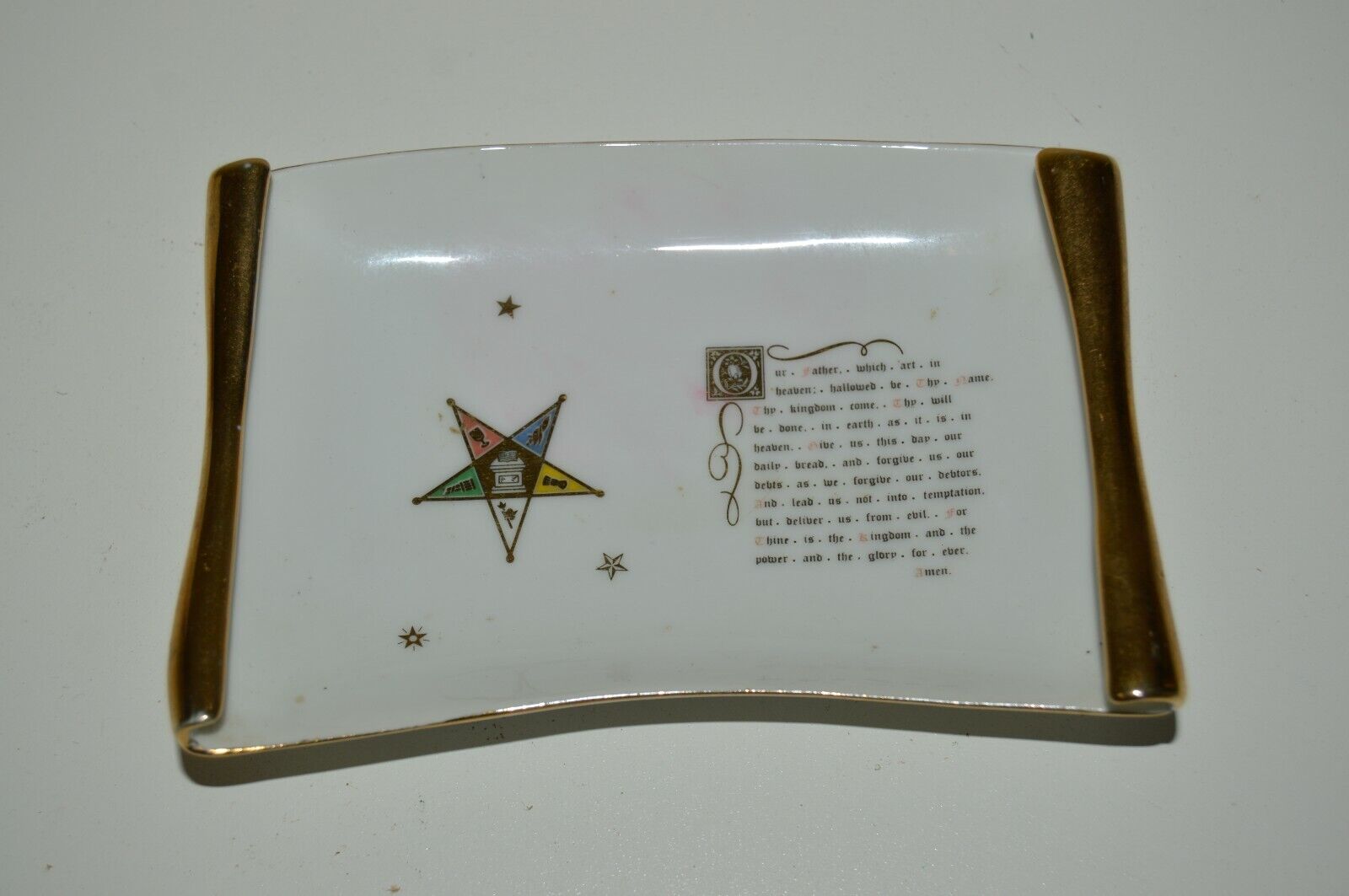 NICE Vintage Order of the Eastern Star Ceramic Masonic Wall Art Hanging Rare