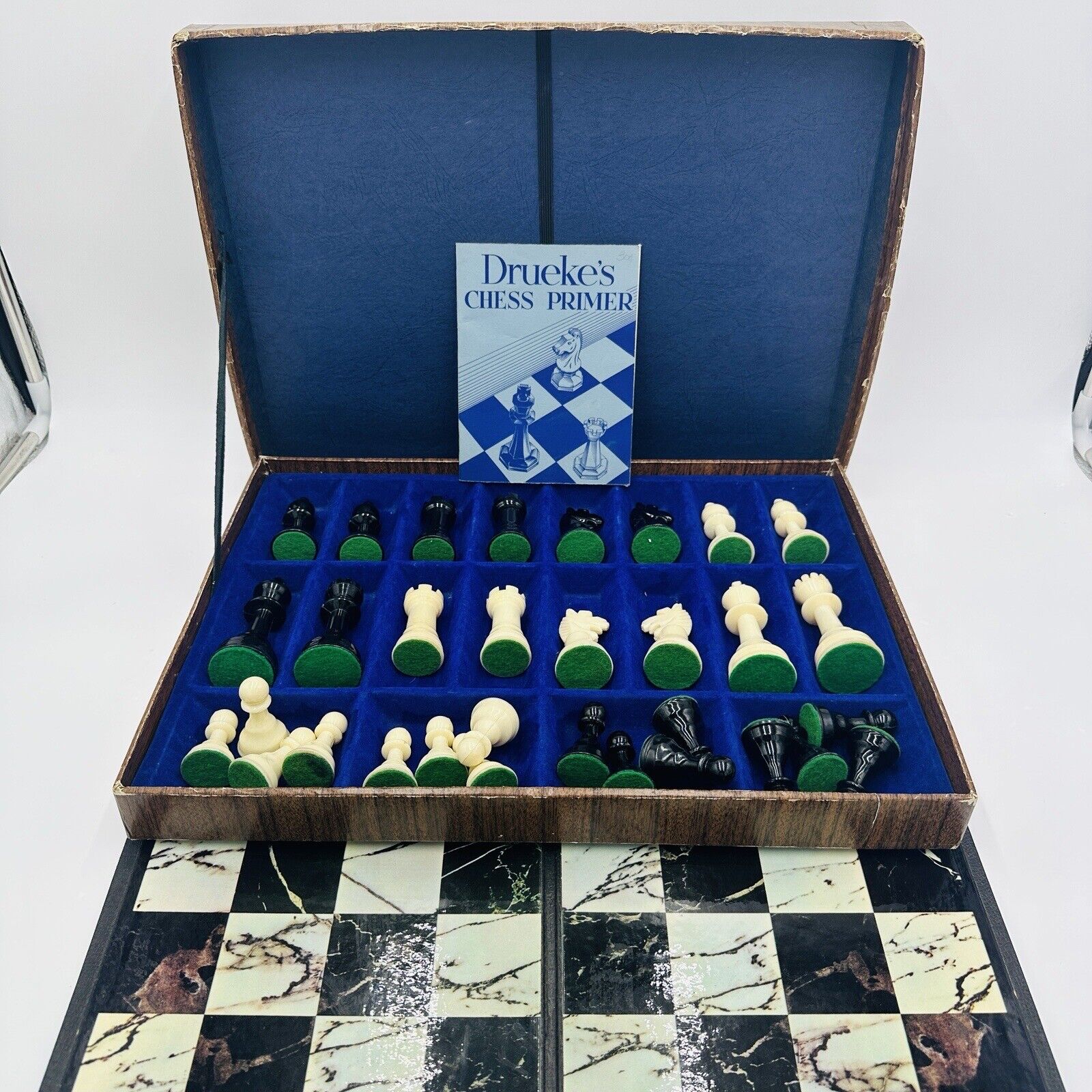 Drueke & Sons Chess Set Luxury Line Modern Complete Original Box Vintage Game