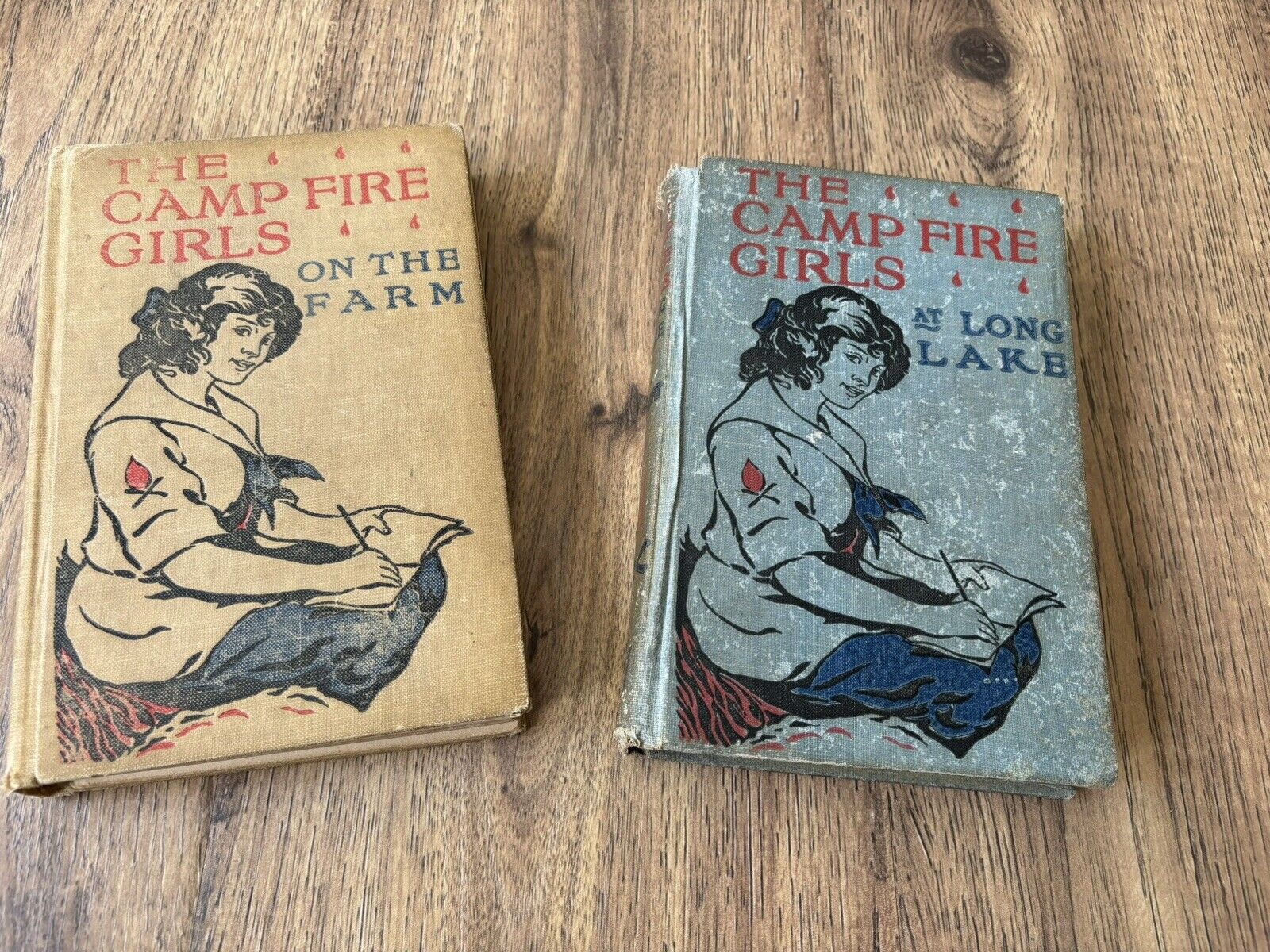 Vintage Antique Set Of 2 The Camp Fire Girls Books By Jane L. Stewart