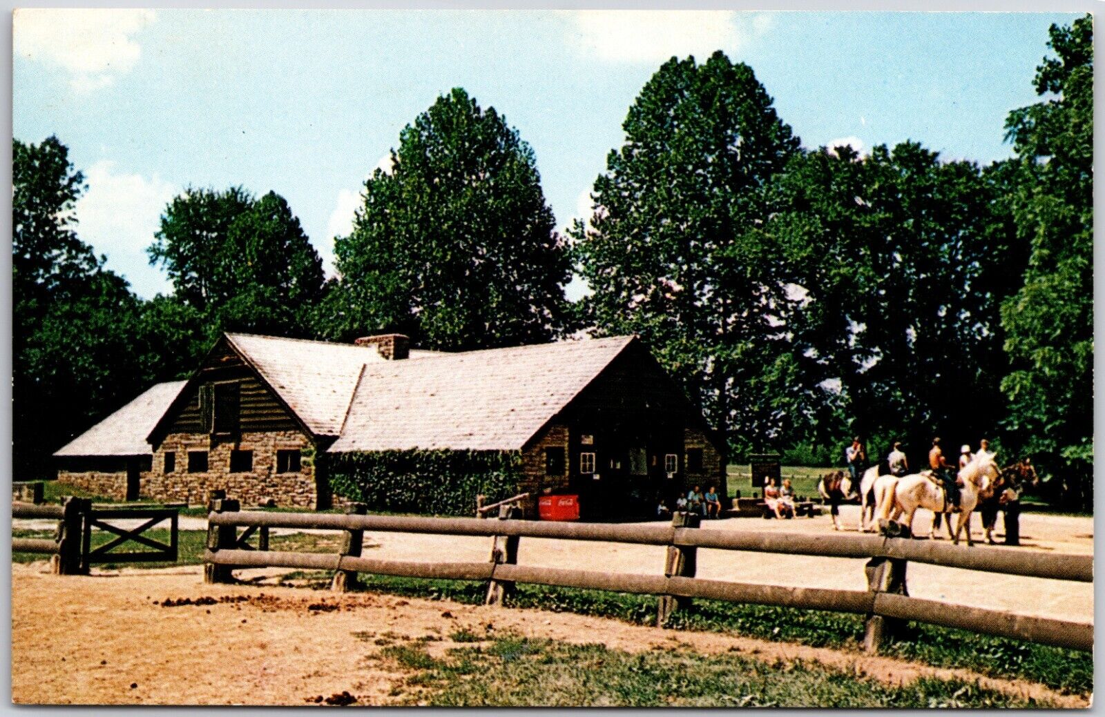 Nashville Indiana Saddle Barn Brown County State Park Chrome Postcard