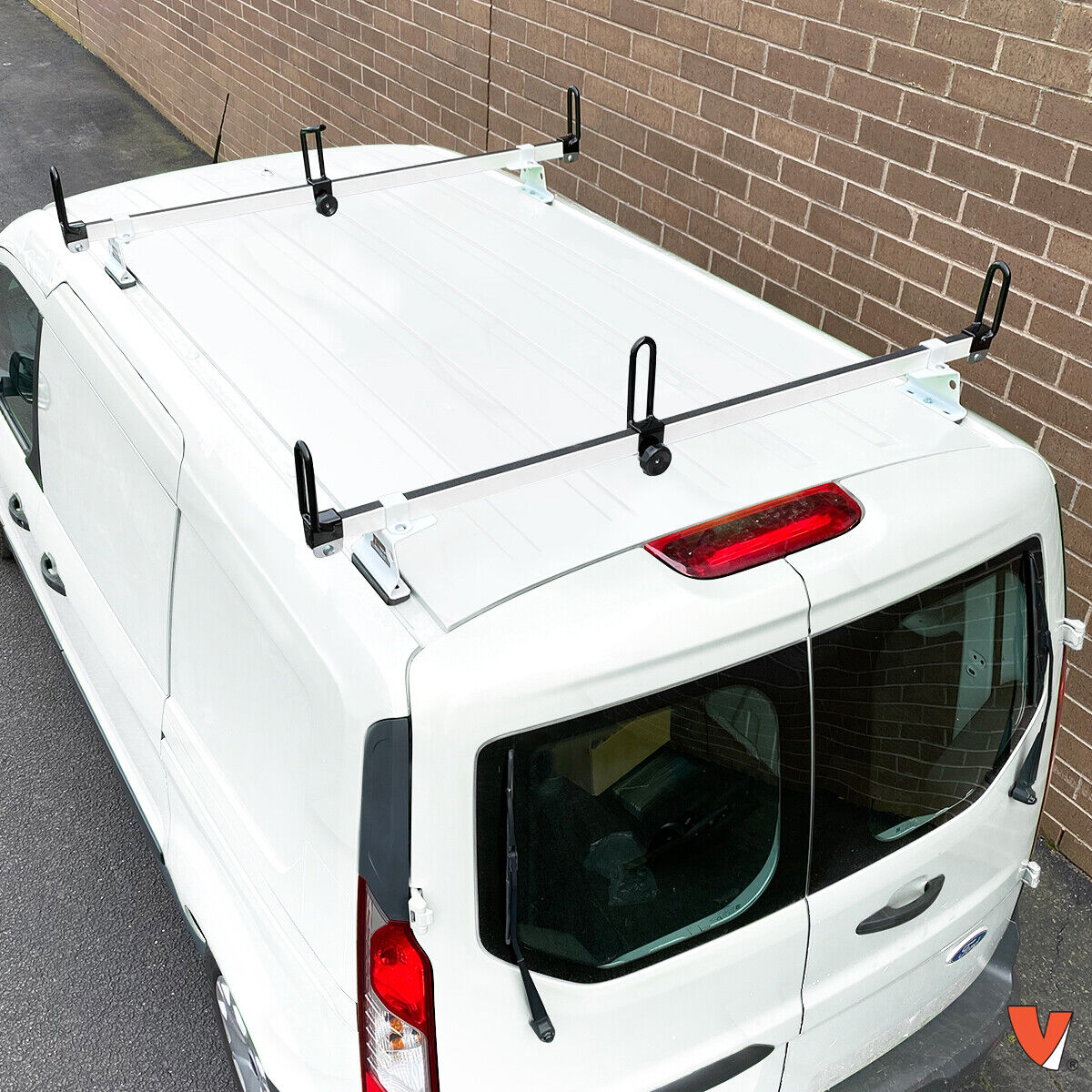 Heavy duty 2 bar white GFY ladder roof rack Fits: Ford Transit Connect 2014-on