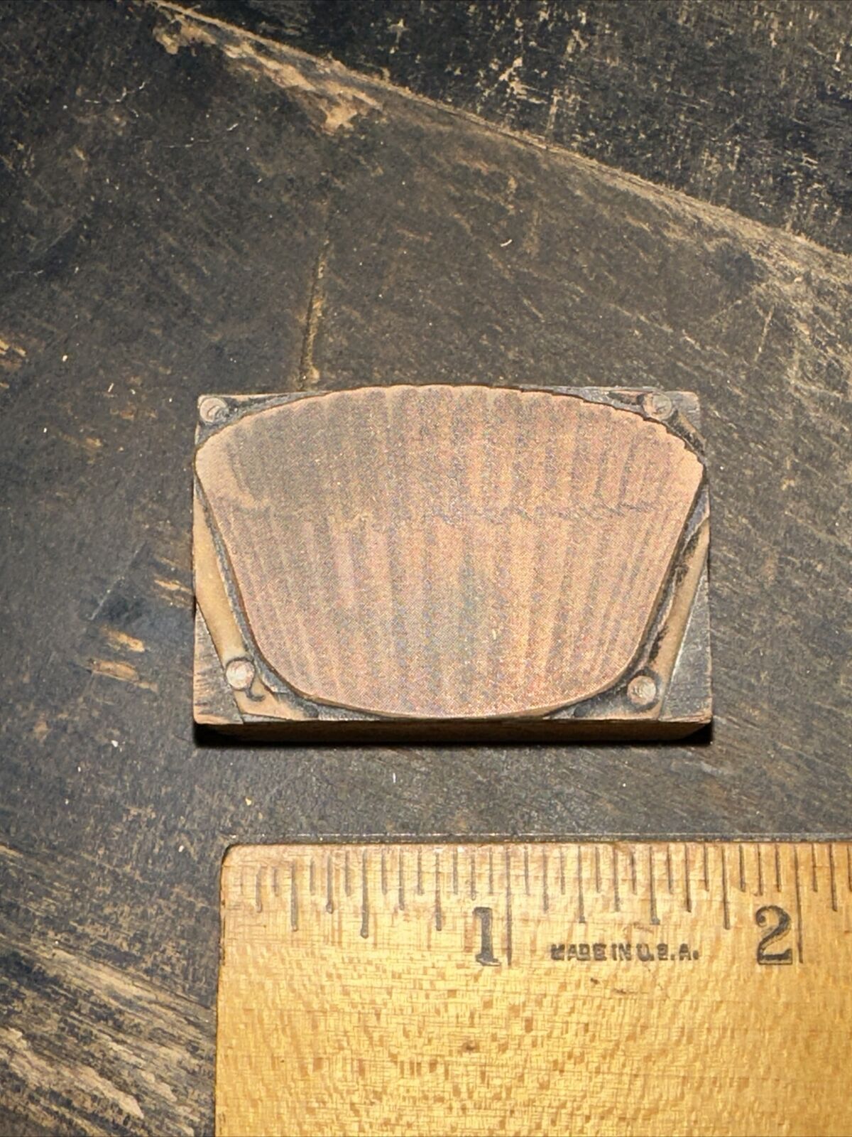 Vintage Print Block “ Muffin Tin?? “ Copper Face Block