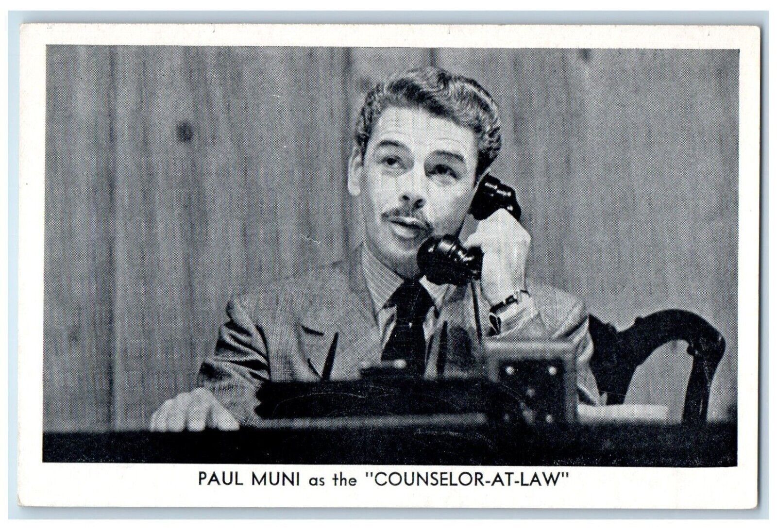 Paul Muni As The Counselor At Law Royal Theater Telephone Advertising Postcard