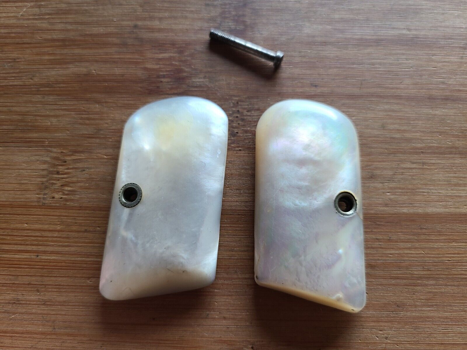 Colt 1908 REAL Mother of Pearl .25ACP Round Top Pistol Grips Antique WWI W Screw