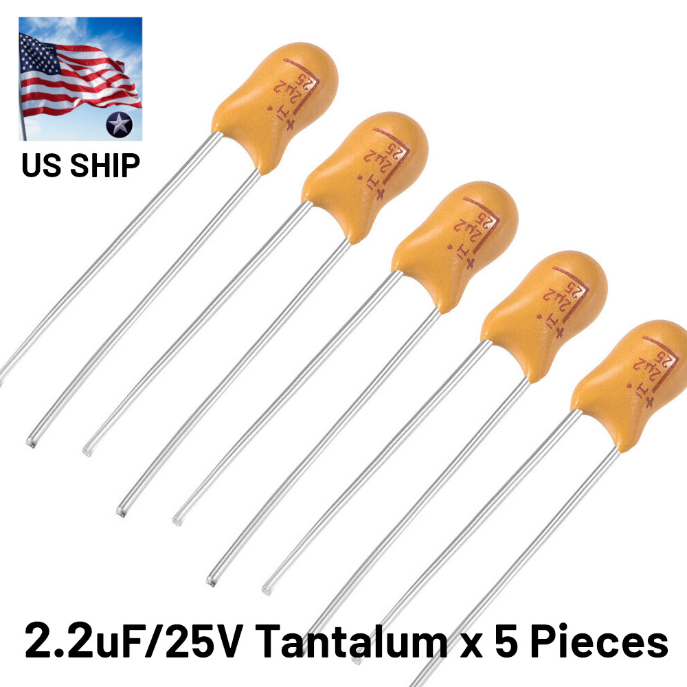 2.2UF 25V | Radial TANTALUM Capacitor | 5 Pieces | US SHIP