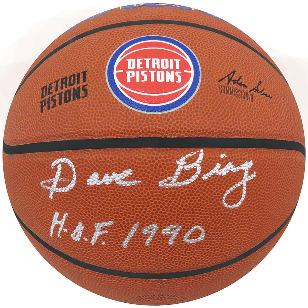 Dave Bing Signed Wilson Detroit Pistons NBA Basketball w/HOF 1990 (SCHWARTZ COA)