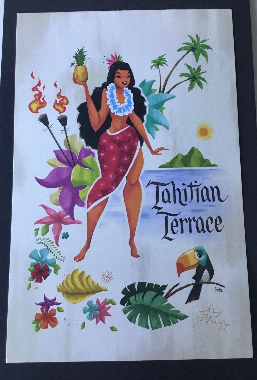 Disneyland TAHITIAN TERRACE Diamond Luau Event Print 2015 Stolle NEW TIKI ROOM