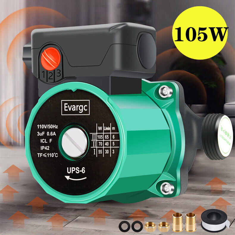 60L/Min Automatic Hot Water Circulation Pump Booster 3-Speed Domestic Pump 105W